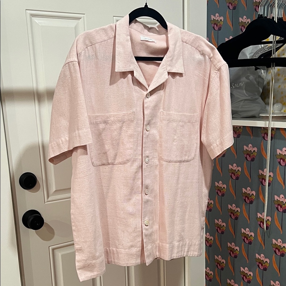 Men's Pink Casual Button Down Shirt
